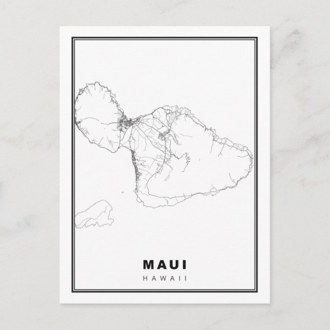 Maui Map Postkarte (Vorderseite)
