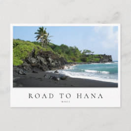 Maui Road zum schwarzen Sandstrand von Hana, Hawai Postkarte