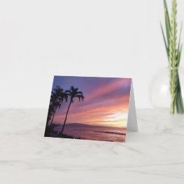 Maui Sonnenuntergang und Palmen Trees Faltenkarte Karte