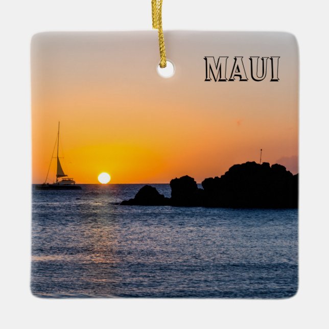 Maui Sonnenuntergänge, Platz, Keramik Keramikornament (Vorderseite)