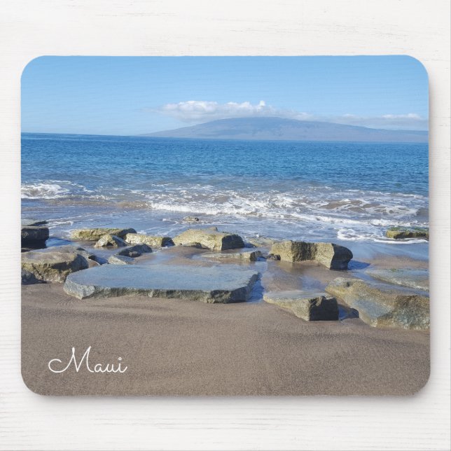 Maui-Strand-u. Wellen-Mausunterlage Mousepad (Vorne)