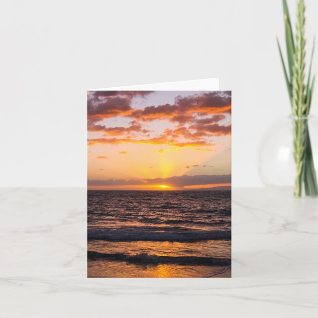 Maui Sunset Notecard Karte (Vorderseite)