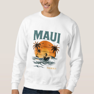 Maui Surf Vibes - Retro Hawaii Sunset Design Sweatshirt