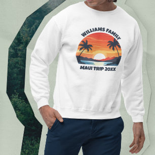 Maui Urlaub Sonnenaufgang Palmen Custom Sweatshirt