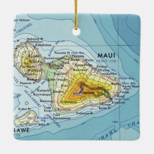Maui Vintage Karte Keramikornament