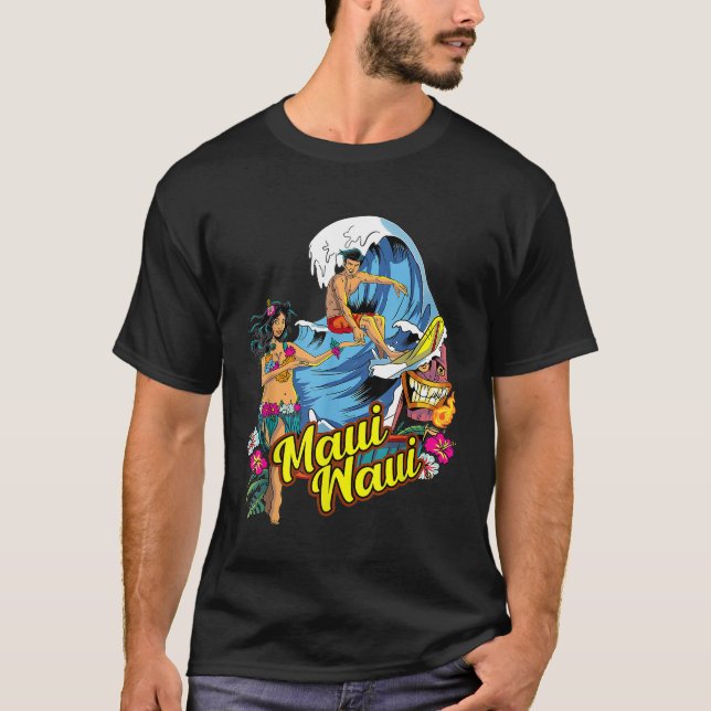 Maui Waui Wowie Weed Strain Hawaii Surf T-Shirt (Vorderseite)