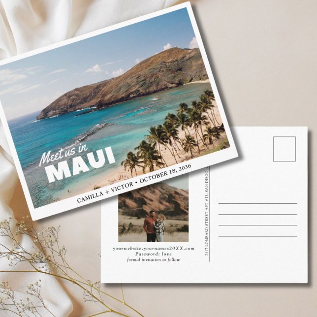 Maui Wedding Beach Save the Date Postcard Postkarte (Maui Wedding Beach Save the Date Postcard
)