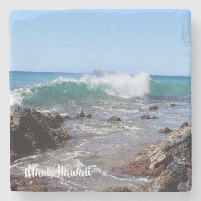 Maui-Welle auf geheimem Strand-Untersetzer Steinuntersetzer (Vorderseite)