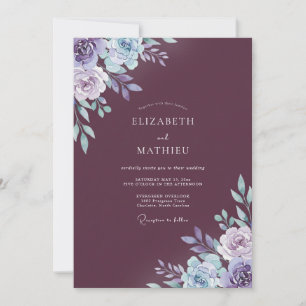 Maulbeer Atmosphärische Winterhochzeit Einladung