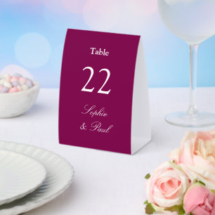 Maulbeer-Hochzeit-Tischnummer-Papier-Tischzelt Tischaufsteller