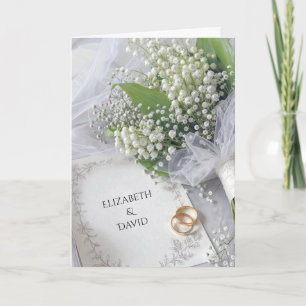 Maulbeer-Lilien-Bouquet mit Ringen Karte