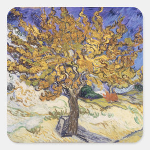 Maulbeerbaum Vincent van Goghs  , 1889 Quadratischer Aufkleber