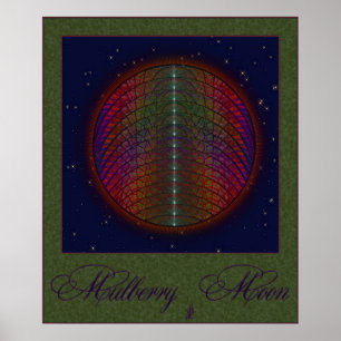 Maulbeerregenbogen-Mond Poster
