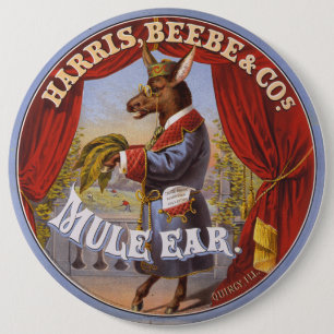 Maultier-Ohr-Tabaketikett Button