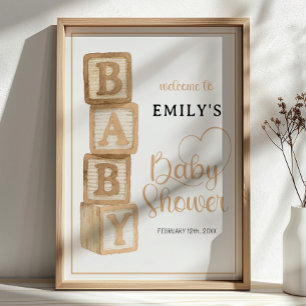 Maulwurf-Baby-Blöcke-Baby-Shower-Willkommensposter Poster