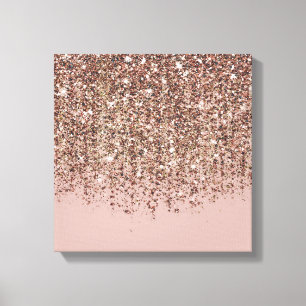 Maulwurf-Blush Rosa Rose Bronze Gold Glitter Glamo Leinwanddruck
