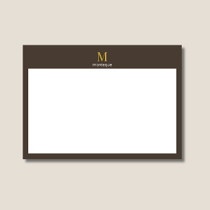 Maulwurf-Gold-Monogramm Personalisierter Name Luxu Mitteilungskarte