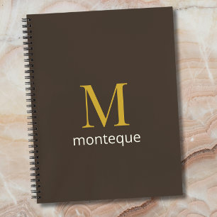 Maulwurf-Gold-Monogramm Personalisierter Name Luxu Notizbuch
