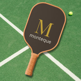 Maulwurf-Gold-Monogramm Personalisierter Name Luxu Pickleball Schläger