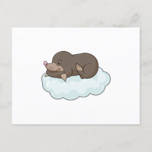 Maulwurf in Wolken Postkarte