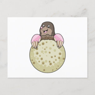 Maulwurf mit Mond Postkarte