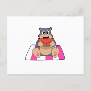 Maulwurf mit Wassermelone.PNG Postkarte