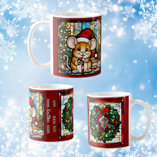 Maulwurf Weihnachten Faux-Buntglas individuell anp Kaffeetasse