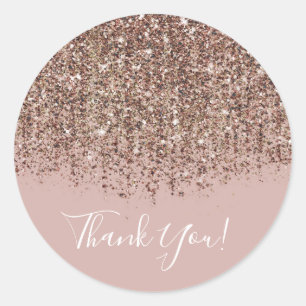 Maulwurfblush Rosa Bronze Rosen Gold Glitter Party Runder Aufkleber