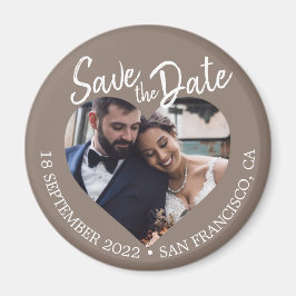 Maulwurfsgraue Foto Moderne Schrift Save-the-Date- Magnet