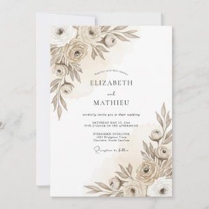 Maulwurfskünstlerische Blumige Romanze Hochzeit Einladung