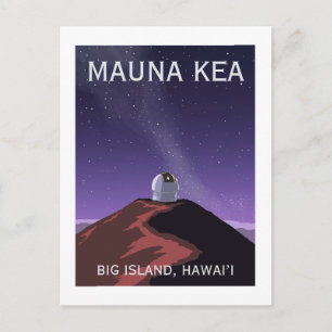 Mauna Kea Observatorium Sternenhimmel Retro Poster Postkarte