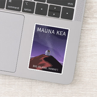 Mauna Kea Observatory Starry Sky Retro Poster Aufkleber