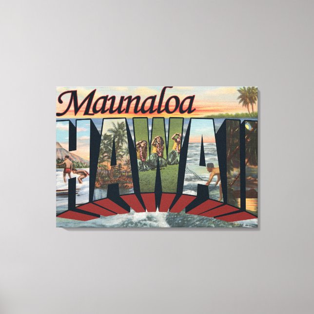 Maunaloa, Hawaii - Große Briefszenen Leinwanddruck (Vorderseite)