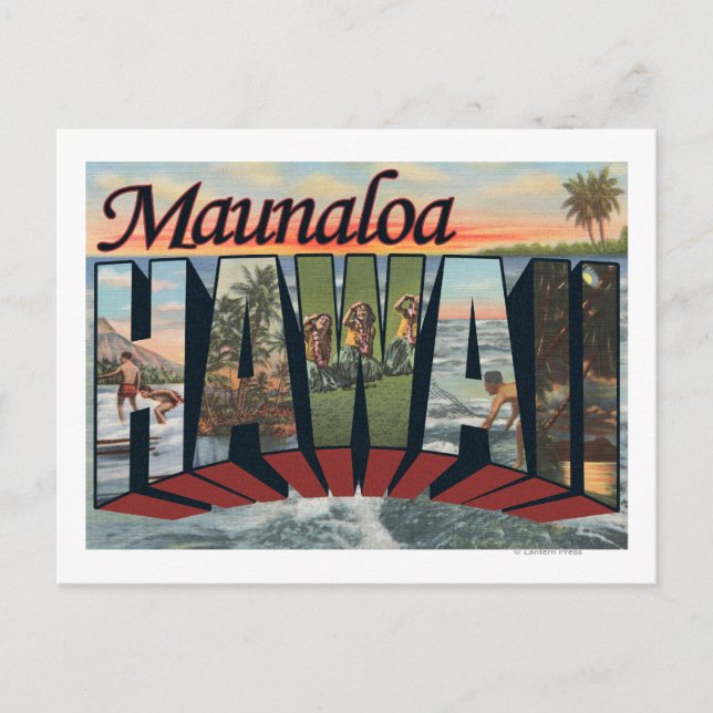 Maunaloa, Hawaii - Große Briefszenen Postkarte (Vorderseite)
