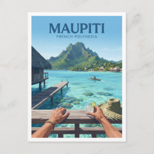 Maupiti Lagoon Bungalows Vaiea Französisch-Polynes Postkarte