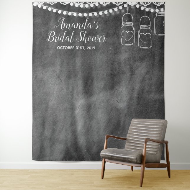Maurer-Glas-Brautparty-Foto-Stand-Hintergrund Wandteppich (Beispiel)