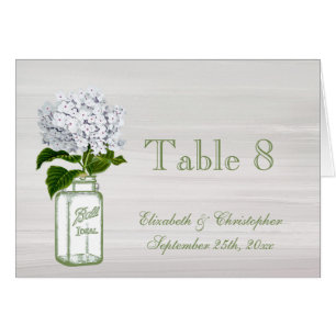 Maurer-Glas u. weißer Hydrangea-Wedding