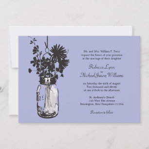 Maurer-Glas und Wildblumen, die Einladungen