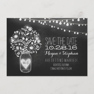 Maurerglas-Tafelschnurlichter Save the Date