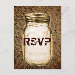 Maurerglas Western Freilufthochzeit Postkarte