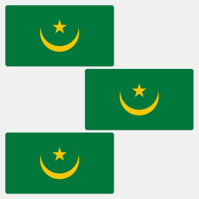 Mauretanien Alte Flagge Etiketten (Gruppe)