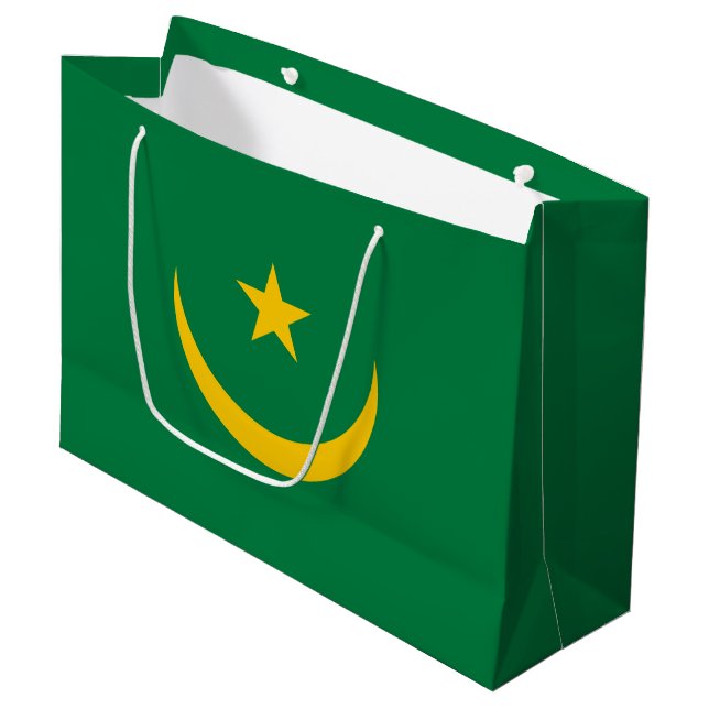 Mauretanien Alte Flagge Große Geschenktüte (Vorderseite Schrägansicht)