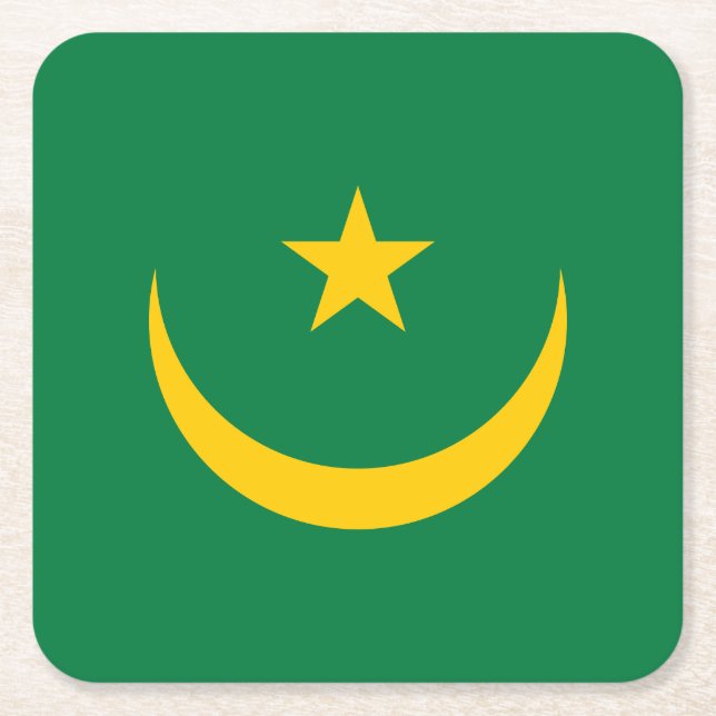 Mauretanien Alte Flagge Rechteckiger Pappuntersetzer (Vorderseite)