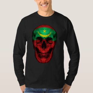 Mauretanien-Flagge-Totenkopf-Mauretanische-Wurzeln T-Shirt