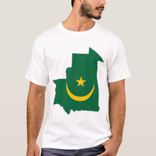 Mauretanien-Flaggen-Karte T-Shirt
