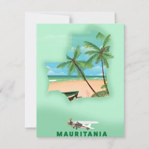 Mauretanien illustrierte Reisekarte Poster