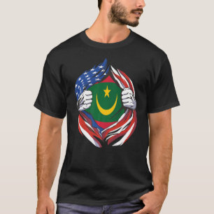 Mauretanienflagge Amerikanische Stolz T-Shirt