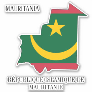 Mauretanienflagge Bezaubernde Patriotische Karte Aufkleber
