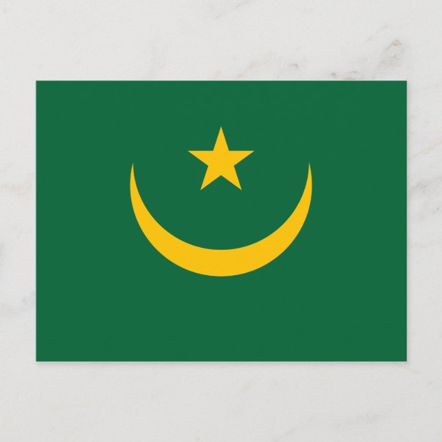 Mauretanienflagge Postkarte (Vorderseite)