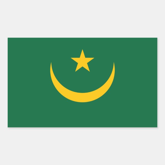 Mauretanienflagge Rechteckiger Aufkleber (Vorderseite)
